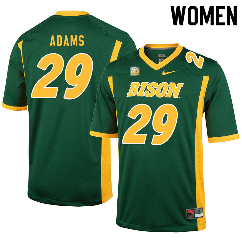 Women #29 Adrian Adams North Dakota State Bison College Football Jerseys Sale-Green